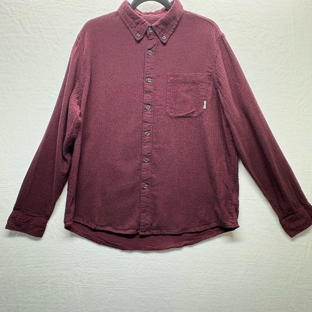 Eddie Bauer Men's Maroon Casual Button-Down Shirt